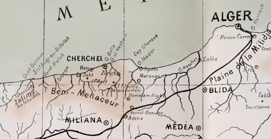 Carte de l'insurrection de 1871 extraite du livre de Louis Rinn "Histoire de l'insurrection de 1871" publié en 1891.